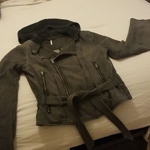 Free People Biker-style cotton jacket